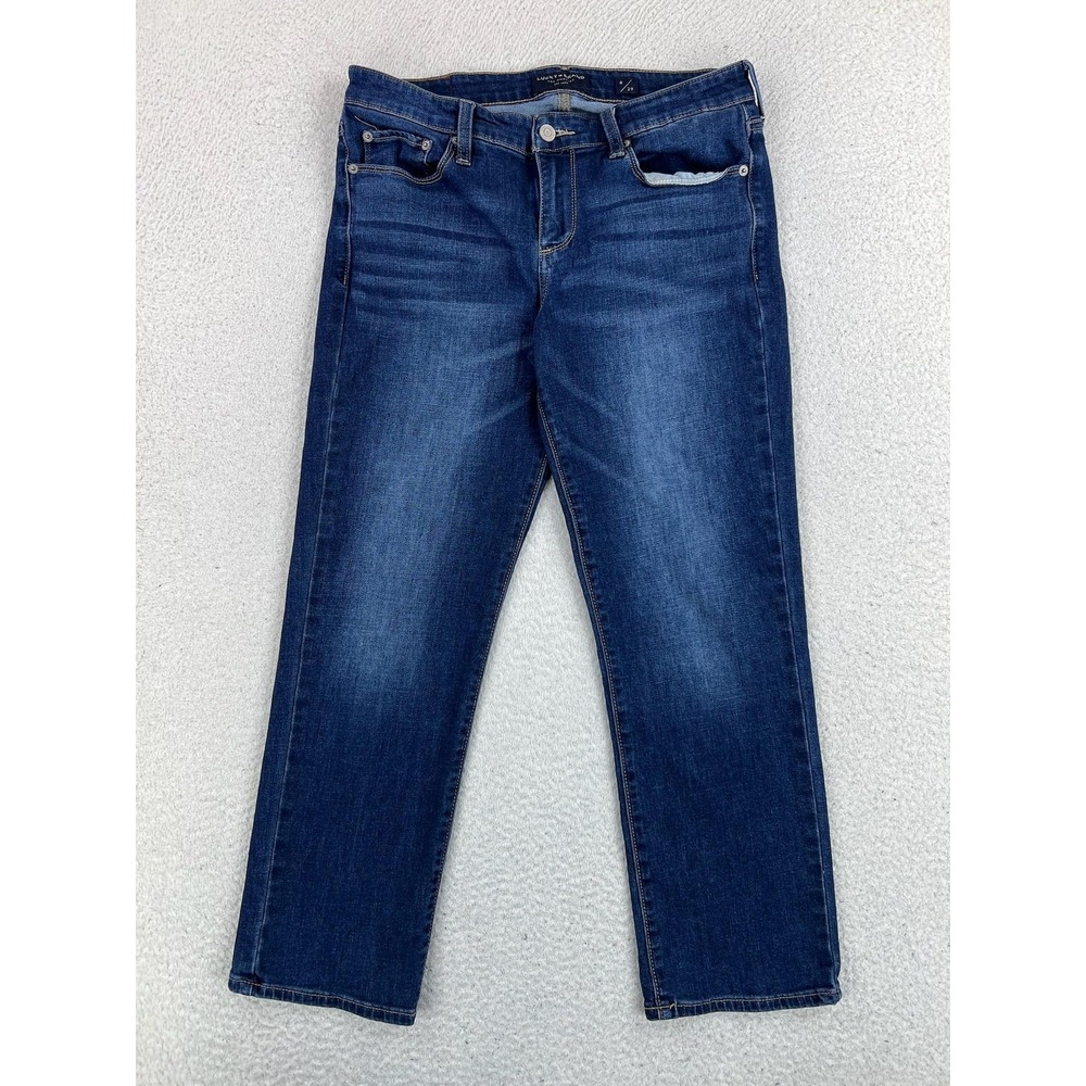 Lucky Brand Sweet Crop Jeans Womens 8/29 Blue Medium Wash Mid Rise Stretch